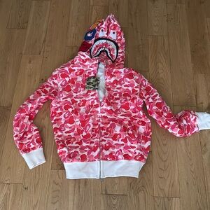 Pink bathing ape zip up bape
